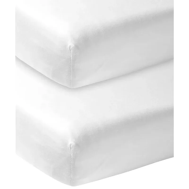 Uni Hoeslaken Ledikant - 2-pack - 60x120cm by Meyco in White – product photo 2 of 5