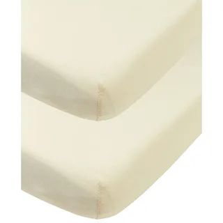 Uni hoeslaken ledikant - 2-pack - jersey - 60x120cm by Meyco in Natural – product photo 2 of 4