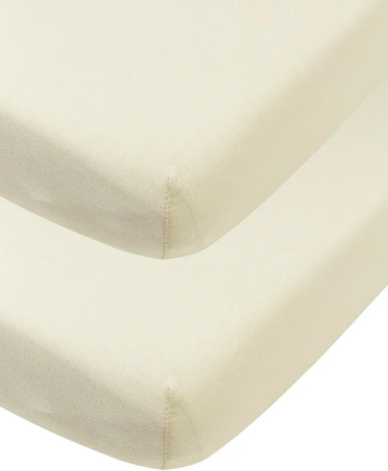 Uni hoeslaken ledikant - 2-pack - jersey - 60x120cm de Meyco en Naturel – photo produit