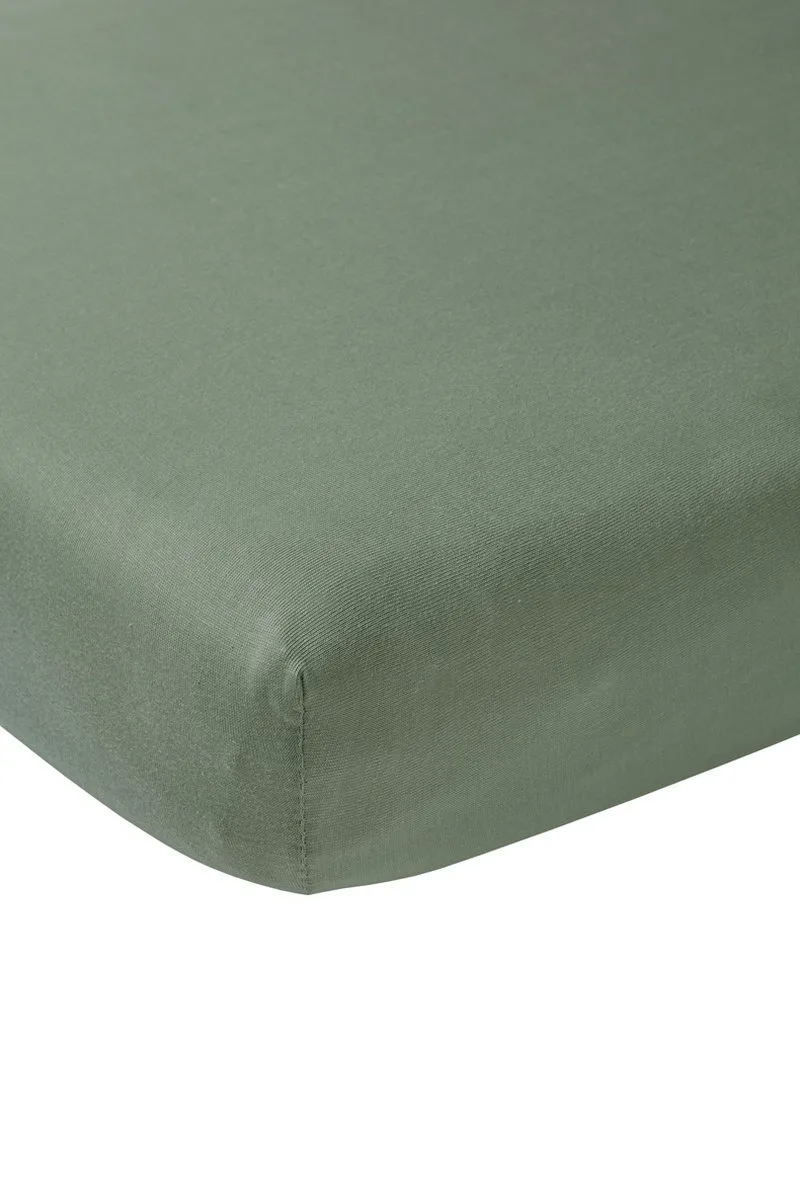 Uni hoeslaken ledikant - 60x120cm by Meyco in Forest Green – product photo