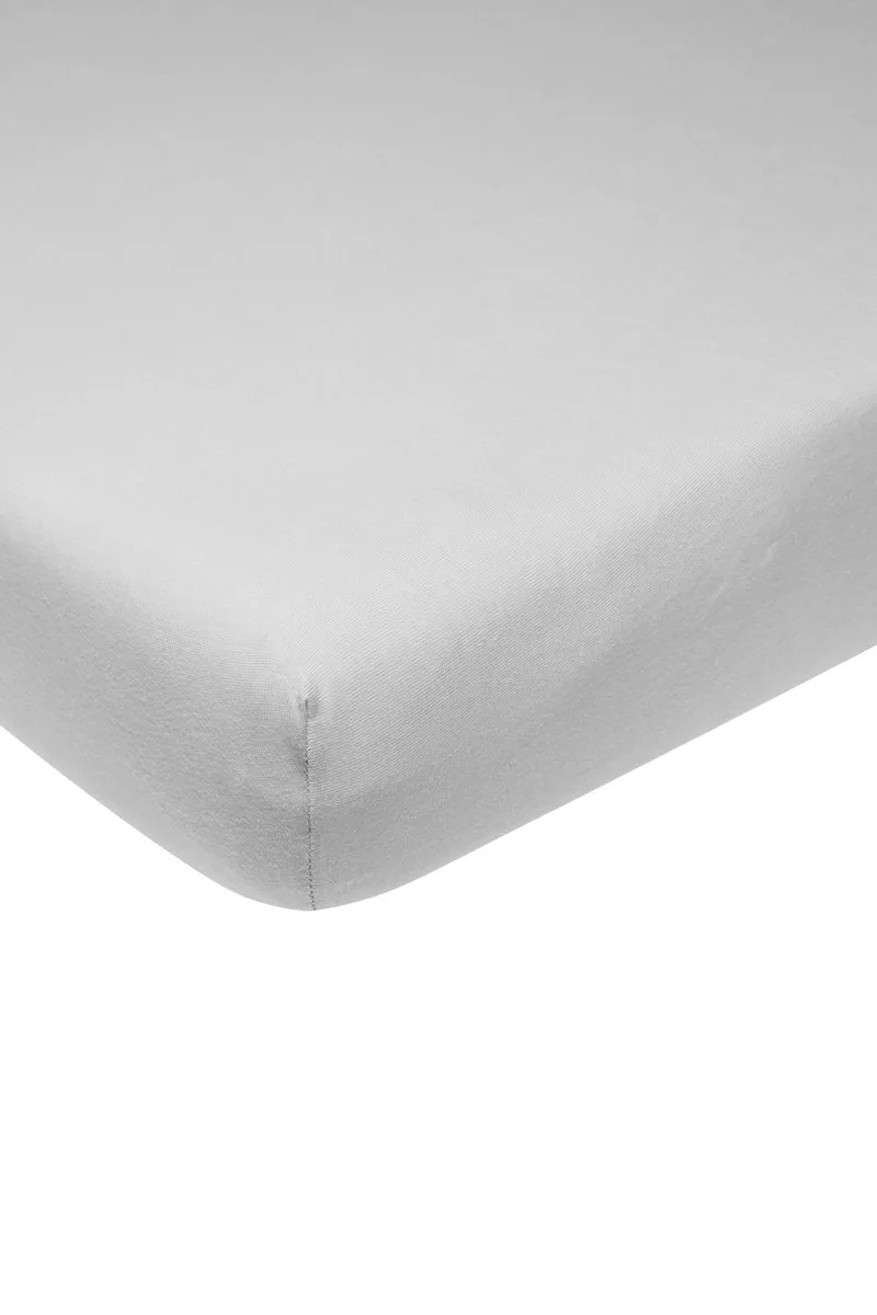 Uni hoeslaken ledikant - 60x120cm by Meyco in Light grey – product photo