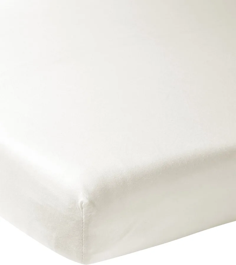 Uni hoeslaken ledikant - 60x120cm by Meyco in Offwhite – product photo