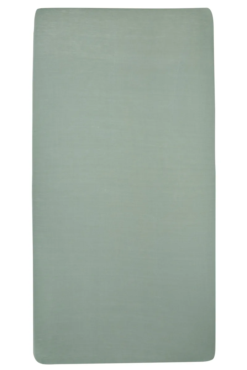 Uni hoeslaken ledikant - 60x120cm van Meyco in Stone Green – productfoto 2 van 2