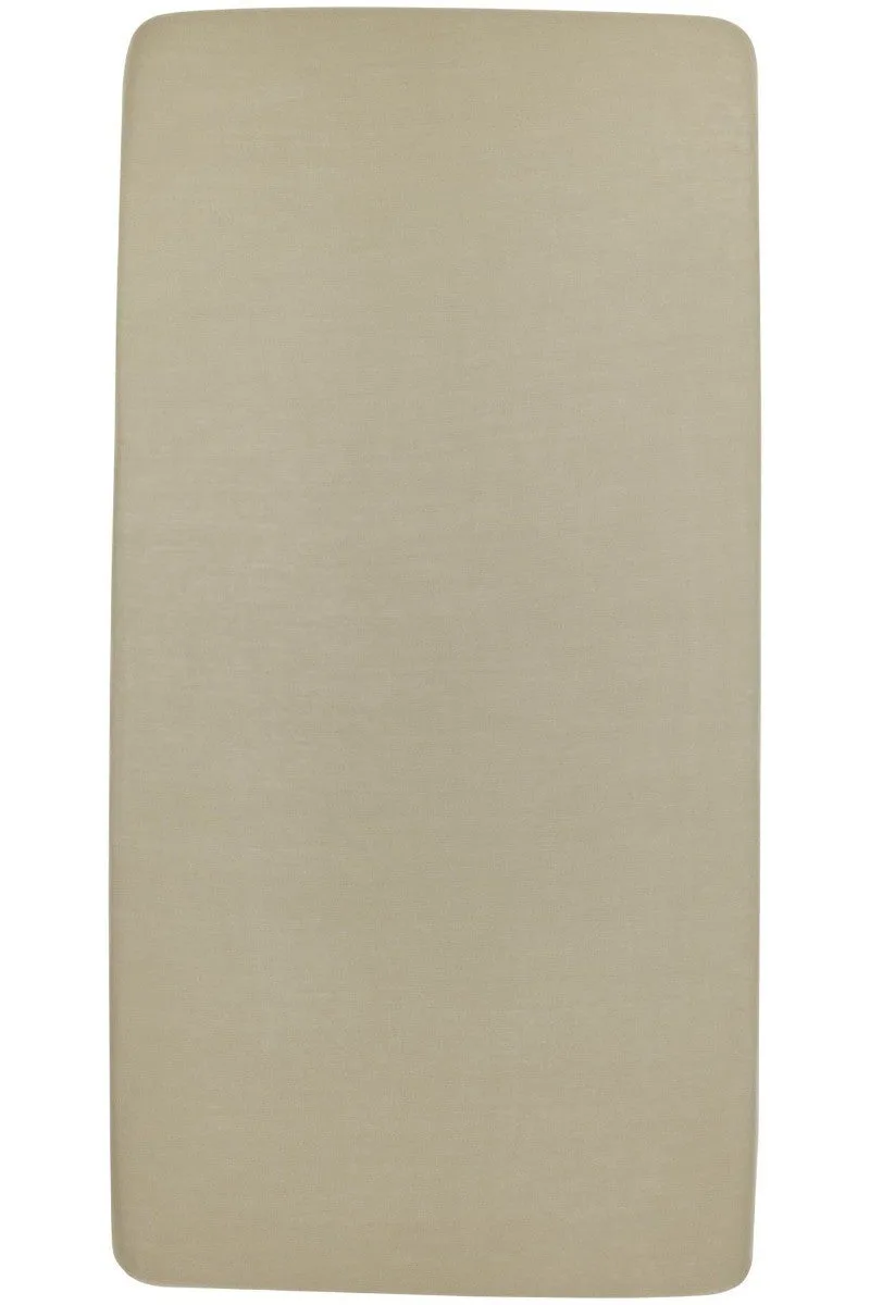 Uni hoeslaken ledikant - 60x120cm by Meyco in Taupe – product photo 2 of 4