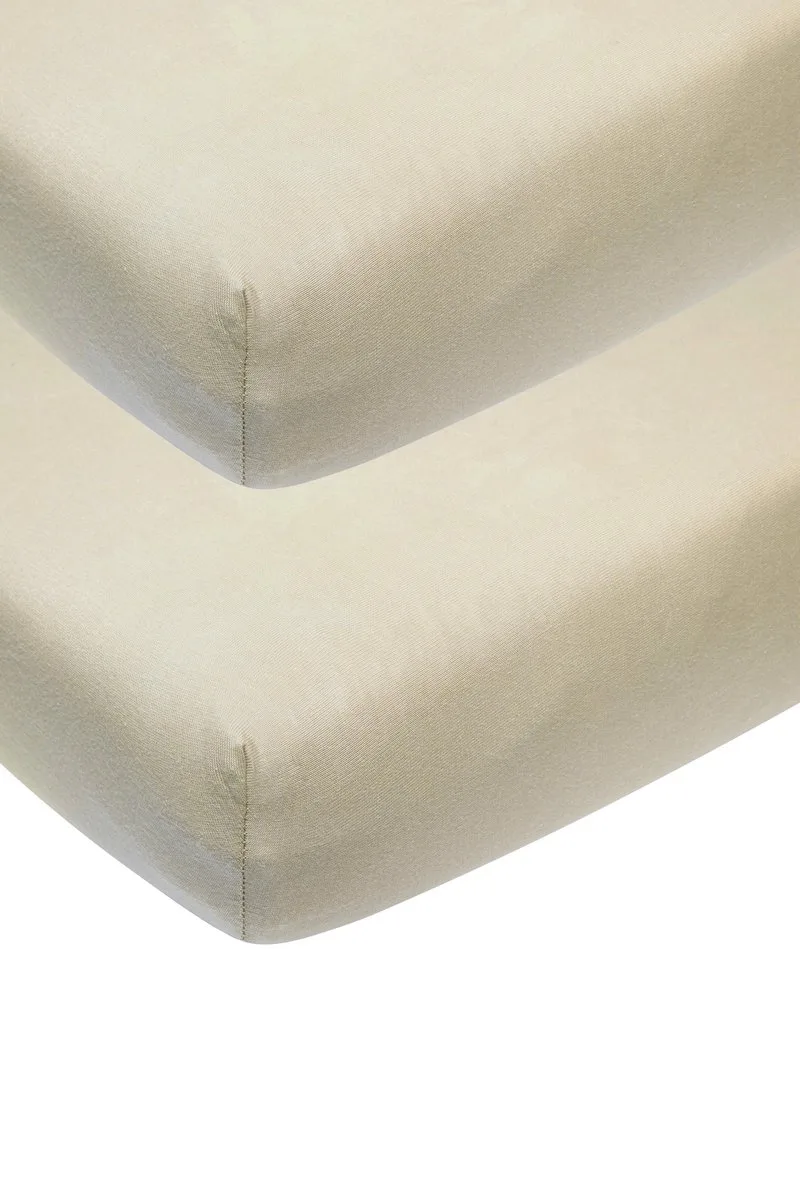 Uni Hoeslaken Wieg - 2-pack - 40x80/90cm de Meyco en Sand – photo produit