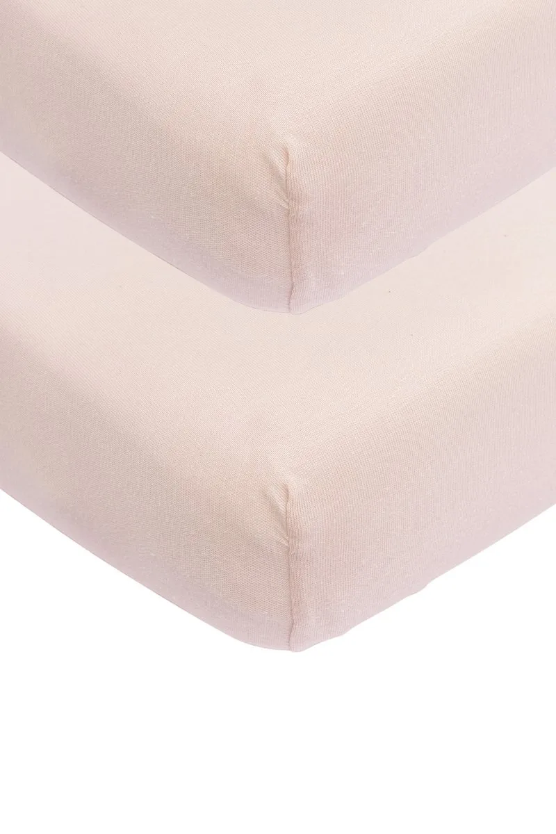 Uni Hoeslaken Wieg - 2-pack - 40x80/90cm fra Meyco i Soft Pink – produktbillede