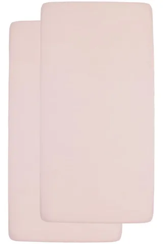Uni Hoeslaken Wieg - 2-pack - 40x80/90cm by Meyco in Soft Pink – product photo 2 of 4