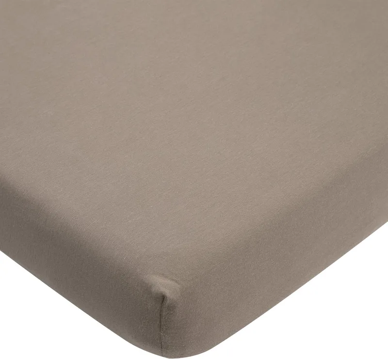 Uni Hoeslaken Wieg - 40 x 80/90 cm - Jersey - Dark Taupe by Meyco in Beige – product photo