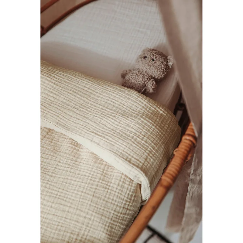 Uni hoeslaken wieg - pre-washed hydrofiel - 40x80cm von Meyco in Offwhite – Produktfoto 2 von 3
