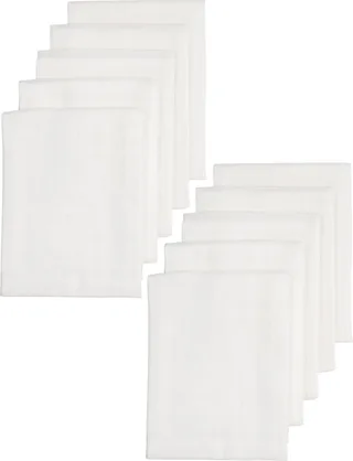 Uni hydrofiele doeken - 10-pack - biologisch - 80x80 cm by Meyco in White – product photo 1 of 3
