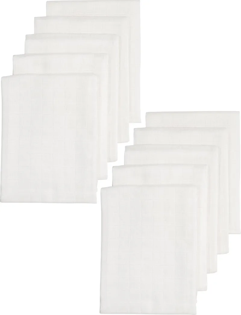 Uni hydrofiele doeken - 10-pack - white - 70x70cm by Meyco in Uni White – product photo