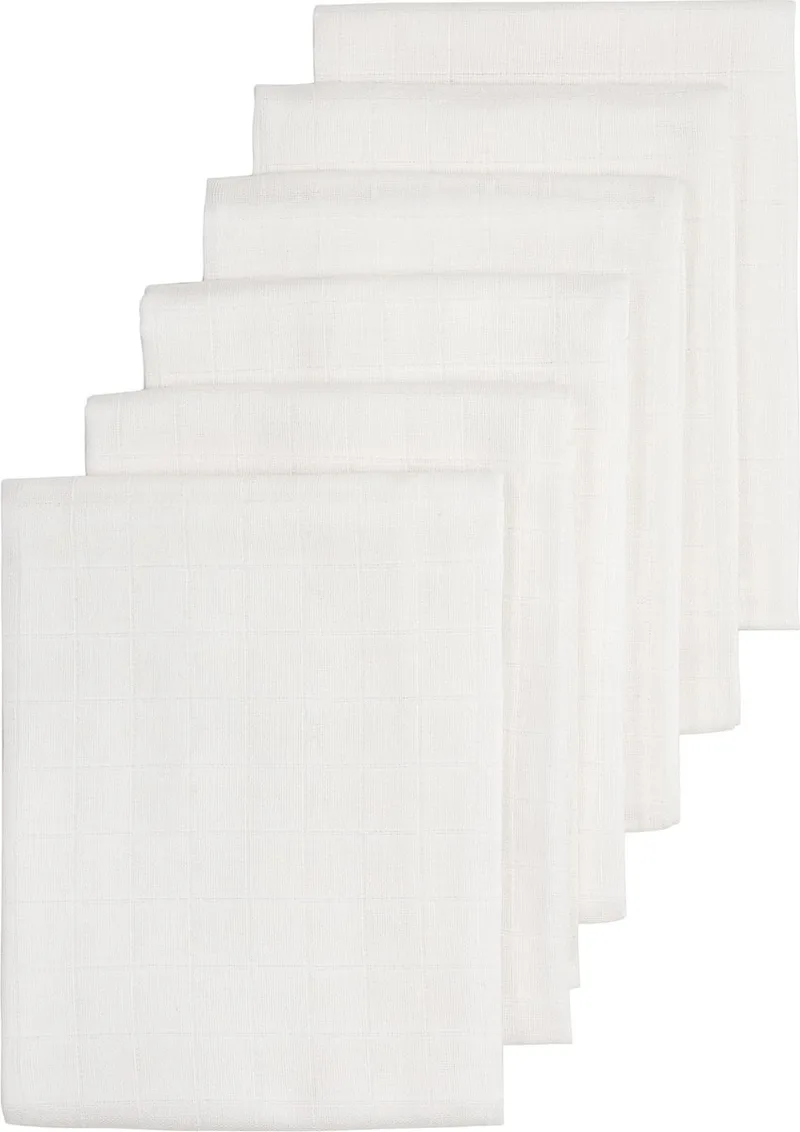 Uni hydrofiele doeken - 6-pack - white - 60x60cm från Meyco i Vit – produktbild