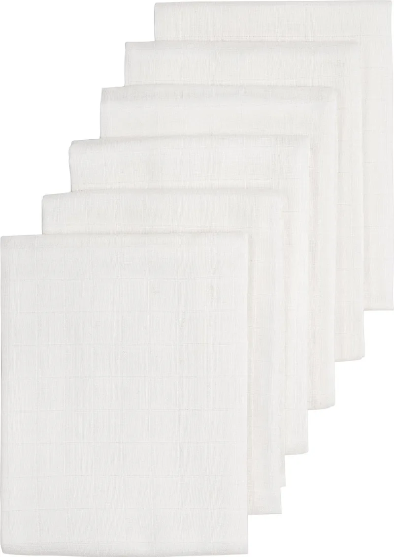 Uni hydrofiele doeken - 6-pack - white - 70x70cm van Meyco in Wit – productfoto