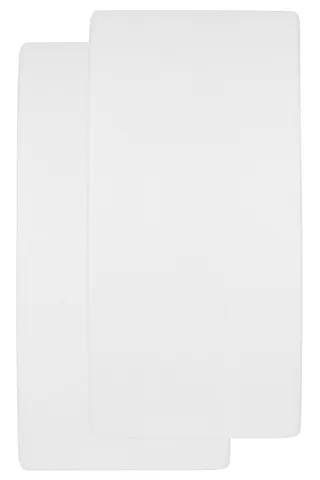 Uni Molton stretch hoeslaken co-sleeper - 2-pack - 50x90cm van Meyco in Wit – productfoto 2 van 2