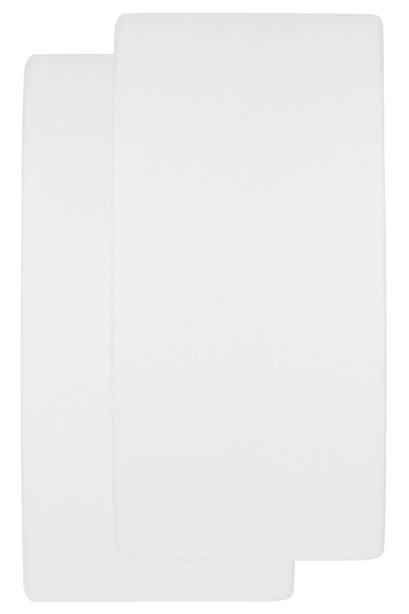Uni molton stretch hoeslaken ledikant - 2-pack - 60x120cm by Meyco in White – product photo 2 of 2