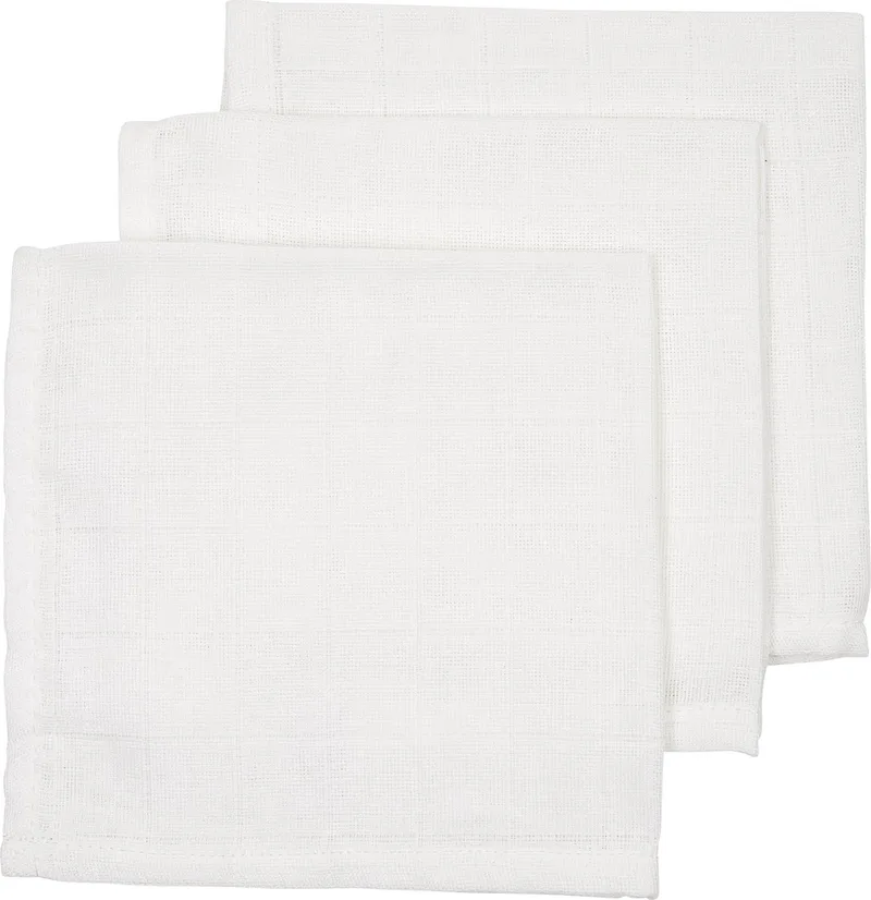 Uni monddoekjes - 3-pack - hydrofiel - white - 30x30cm by Meyco in White – product photo