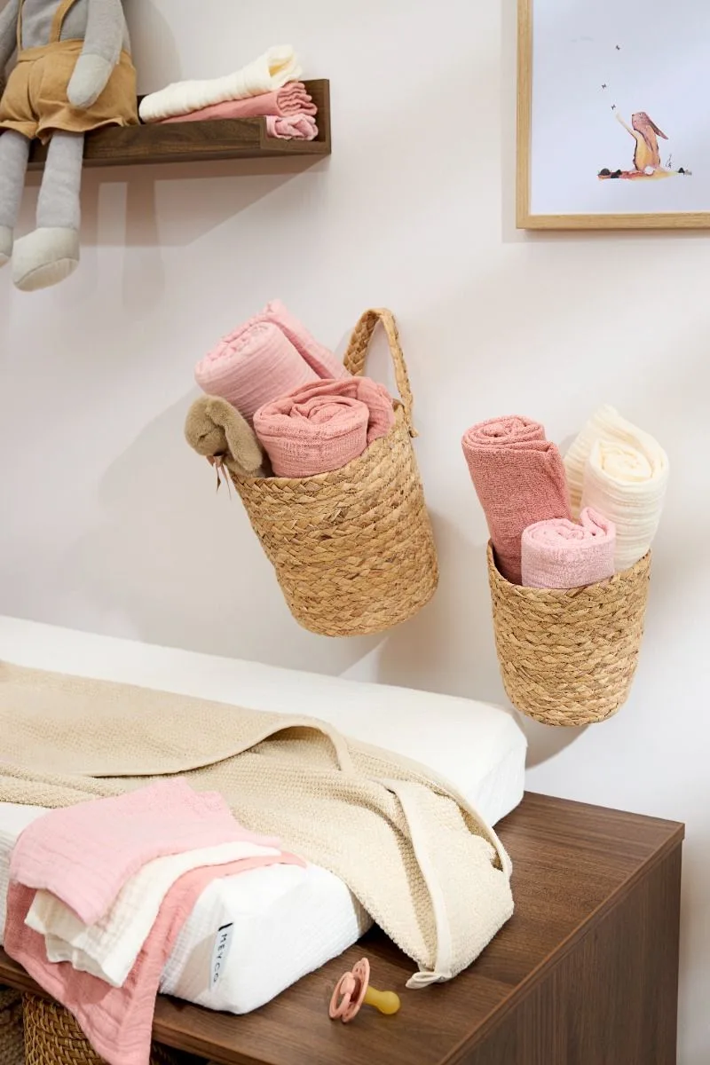 Uni monddoekjes - 3-pack - pre-washed hydrofiel - 30x30cm de Meyco en Soft Rose, Rose, Naturel – photo produit 4 sur 4