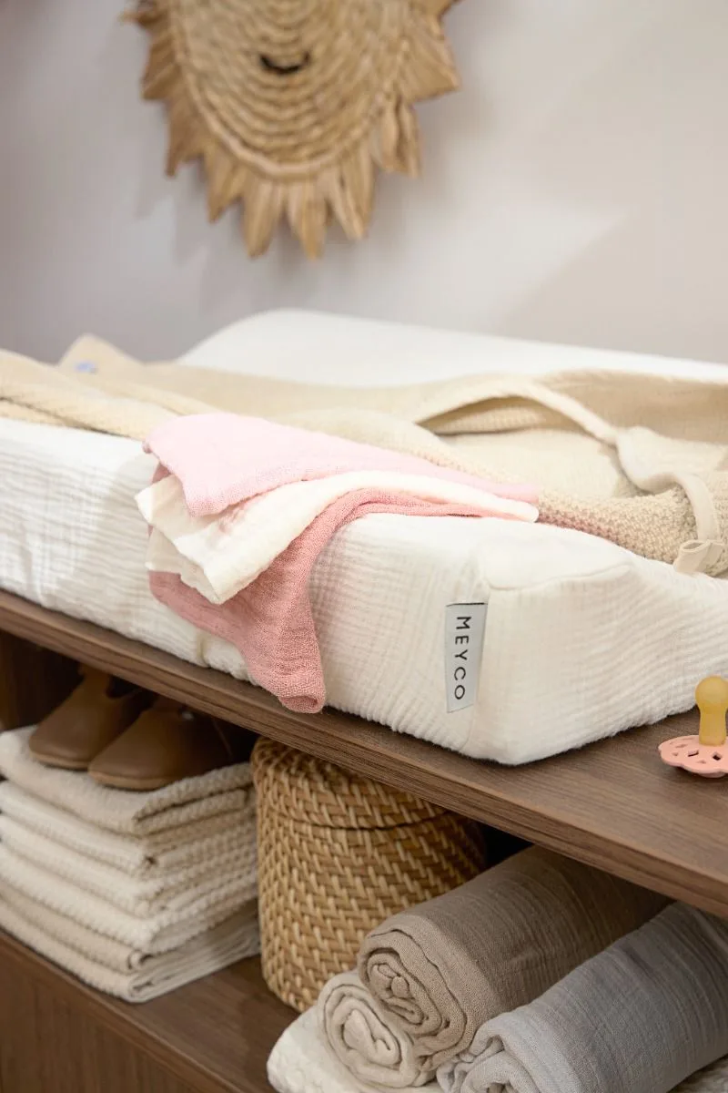 Uni monddoekjes - 3-pack - pre-washed hydrofiel - 30x30cm de Meyco en Soft Rose, Rose, Naturel – photo produit 2 sur 4