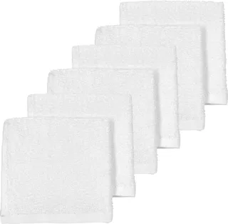 Uni monddoekjes - 6-pack - badstof - white - 30x30cm by Meyco in Uni White – product photo 1 of 3
