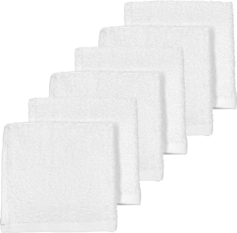 Uni monddoekjes - 6-pack - badstof - white - 30x30cm by Meyco in Uni White – product photo