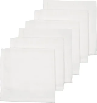Uni monddoekjes - 6-pack - hydrofiel - 30x30cm by Meyco in White – product photo 1 of 3