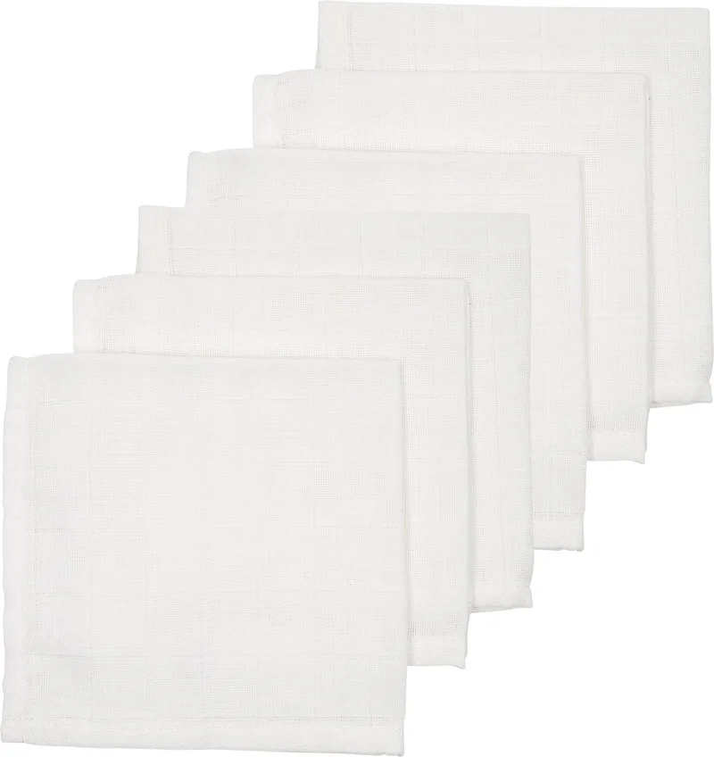 Uni monddoekjes - 6-pack - hydrofiel - 30x30cm by Meyco in White – product photo