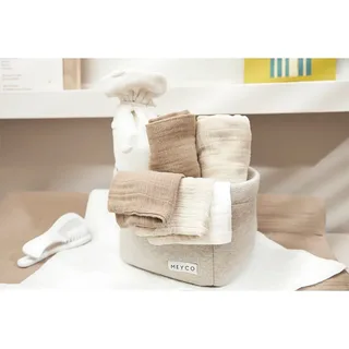 Uni pre-washed hydrofiele doeken - 3-pack - pre-washed hydrofiel - 70x70cm by Meyco in Offwhite, Soft Sand, Taupe – product photo 2 of 2