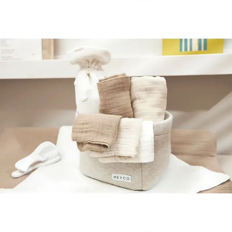 Uni pre-washed hydrofiele doeken - 3-pack - pre-washed hydrofiel - 70x70cm by Meyco in Offwhite, Soft Sand, Taupe – product photo 2 of 2