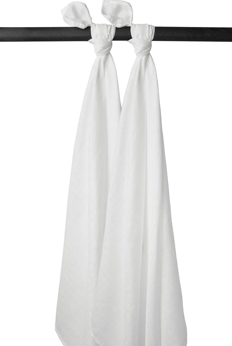 Uni swaddle - 2-pack - hydrofiel - white - 120x120cm by Meyco in White – product photo