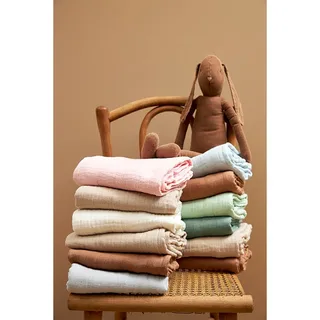 Uni swaddle - 2-pack - pre-washed hydrofiel - 120x120cm by Meyco in Light grey, Sand – product photo 2 of 4