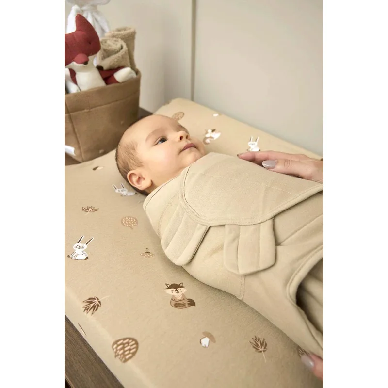 Uni swaddlemeyco inbakerdoek gevoerd - sand - 0-3 maanden - 2.0 TOG by Meyco in Uni Sand – product photo 3 of 3