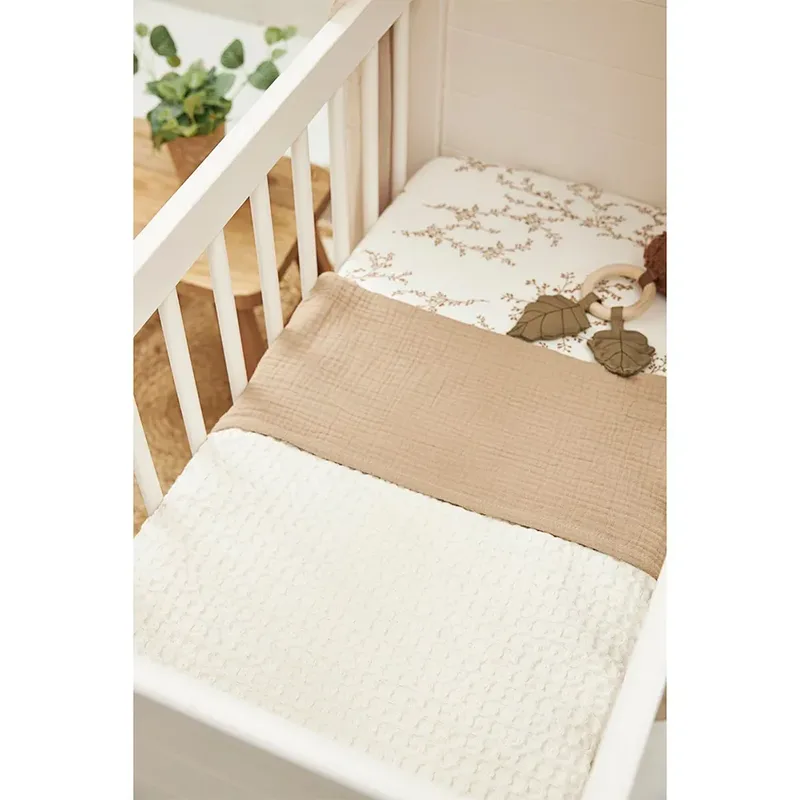 Wafel Katoen Wiegdeken - 75x100cm - 1.0 TOG de Meyco en Naturel – photo produit 4 sur 6