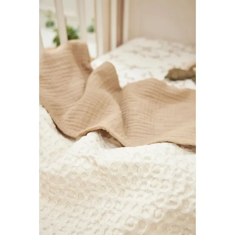 Wafel Katoen Wiegdeken - 75x100cm - 1.0 TOG de Meyco en Naturel – photo produit 5 sur 6