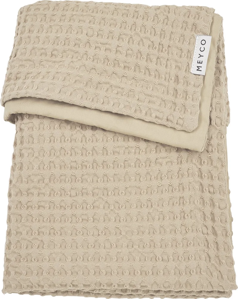 Wafel Katoen Wiegdeken - 75x100cm - 1.0 TOG van Meyco in Sand – productfoto