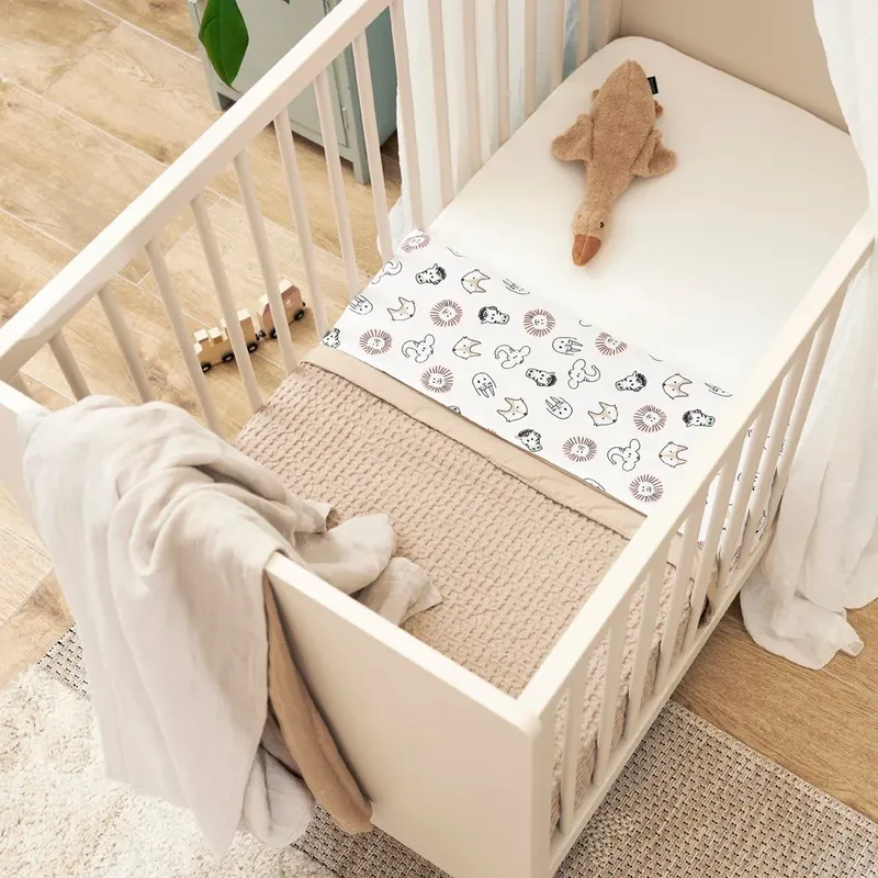 Wafel Katoen Wiegdeken - 75x100cm - 1.0 TOG van Meyco in Sand – productfoto 4 van 6