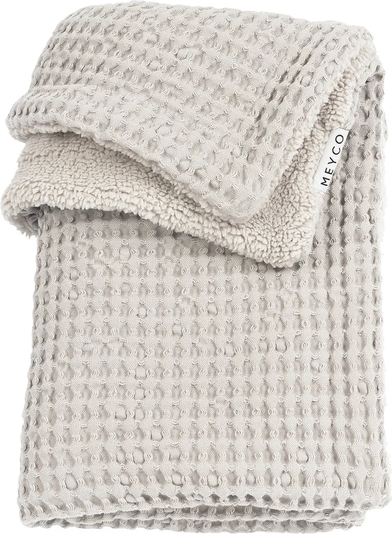 Wafel Teddy wiegdeken - 75x100cm - 2.0 TOG från Meyco i Greige – produktbild