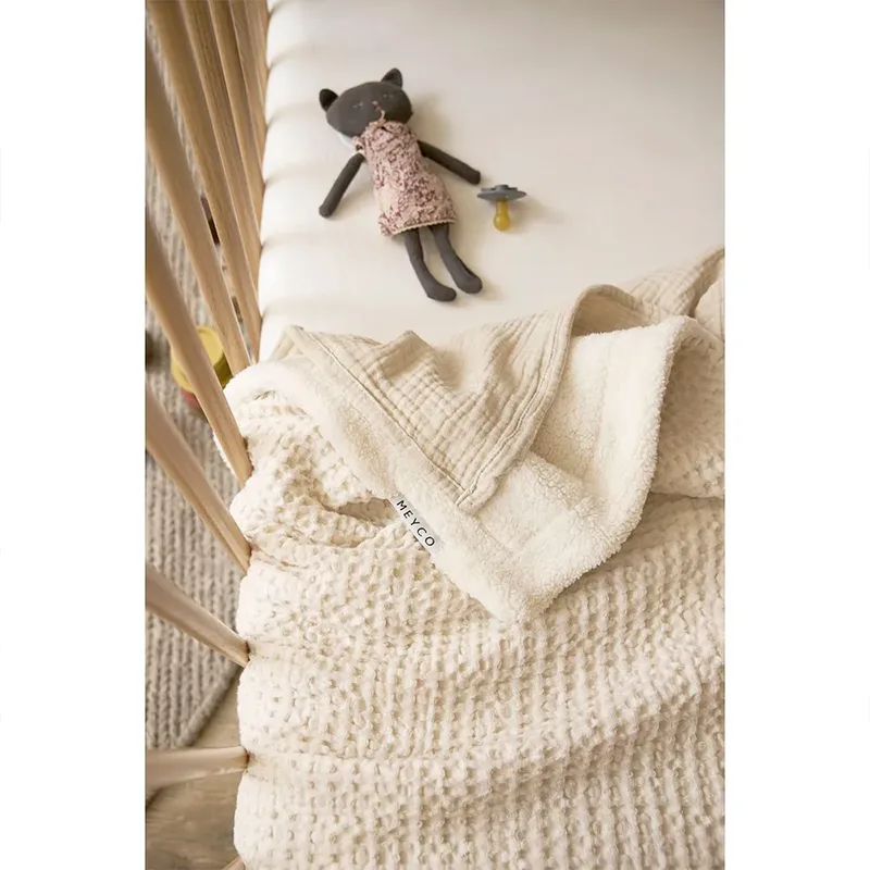Wafel Teddy wiegdeken - 75x100cm - 2.0 TOG de Meyco en Naturel – photo produit 6 sur 6