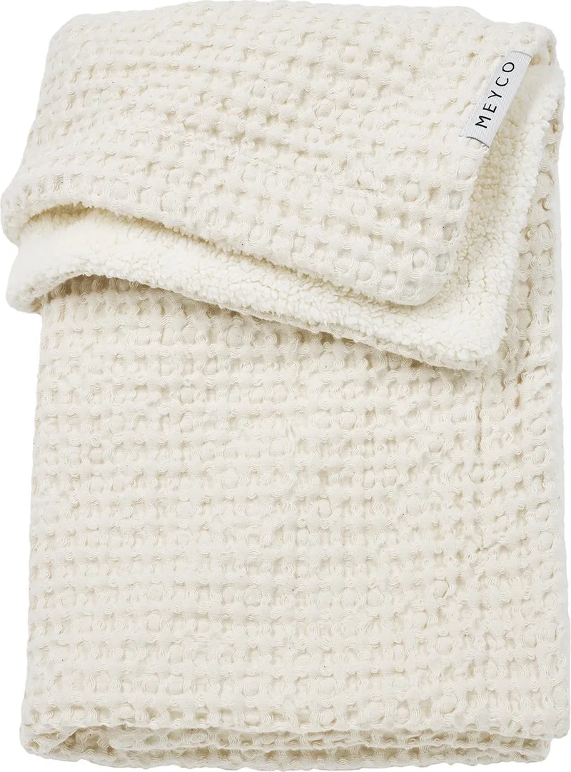 Wafel Teddy wiegdeken - 75x100cm - 2.0 TOG från Meyco i Natur – produktbild