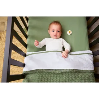 Wafel Teddy wiegdeken - 75x100cm - 2.0 TOG de Meyco en Olive Green – photo produit 4 sur 6
