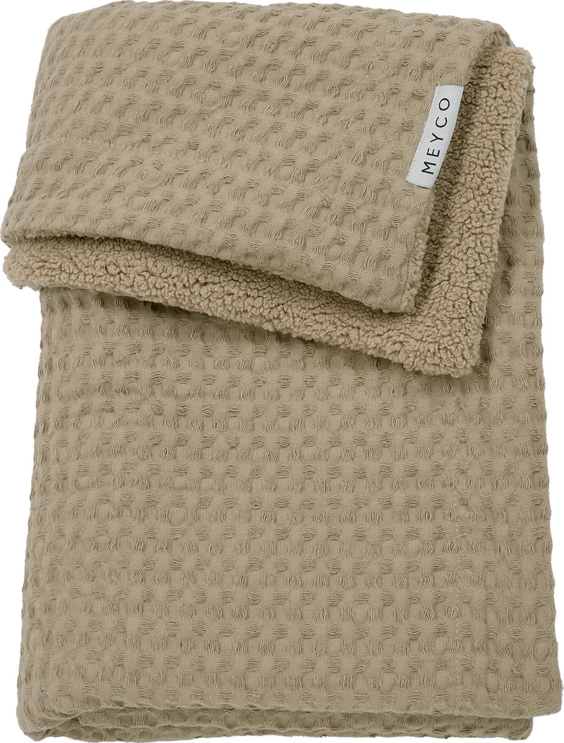 Wafel Teddy wiegdeken - 75x100cm - 2.0 TOG by Meyco in Taupe – product photo