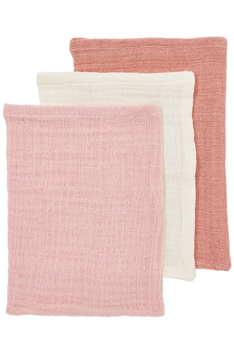 Washandjes Meyco Soft Rose/Rose/Natural 3-pack van Meyco – productfoto