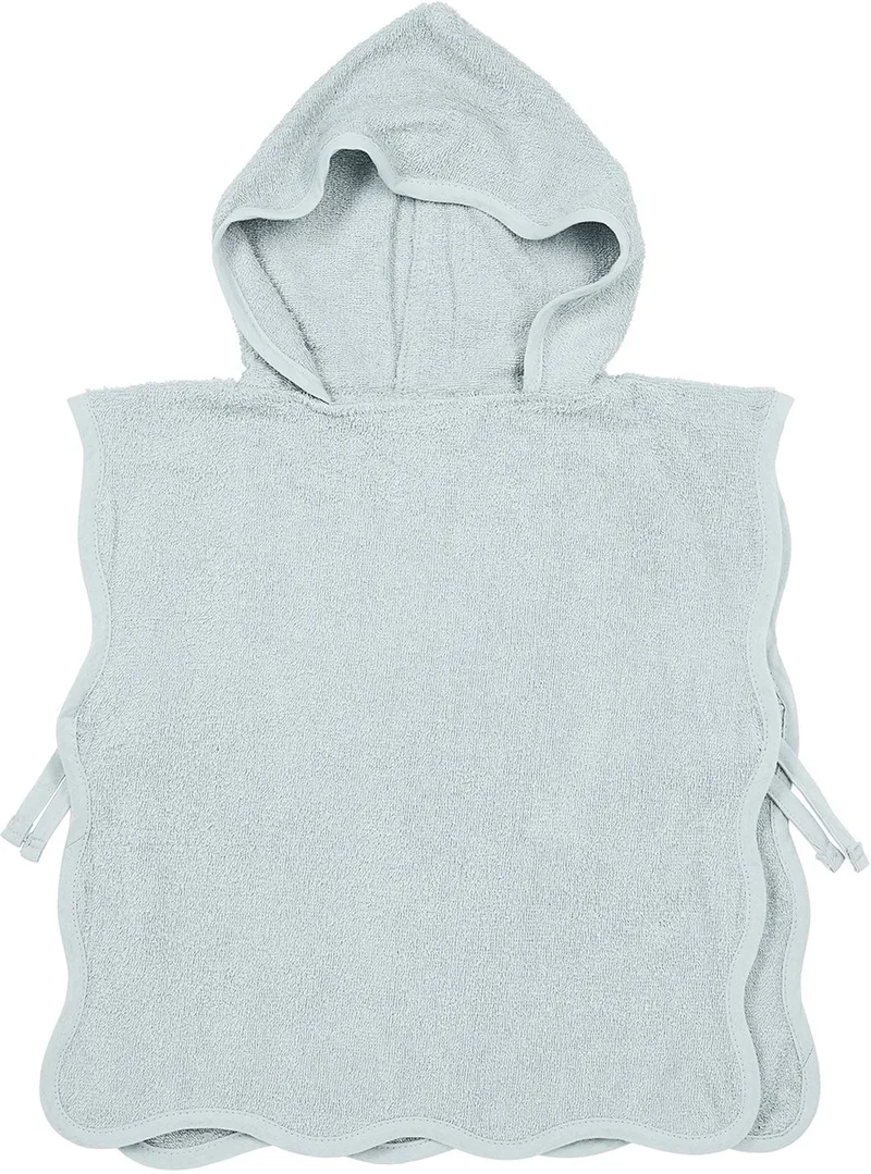 Wavy badponcho - badstof - 1-3 jaar van Meyco in Grey Blue – productfoto