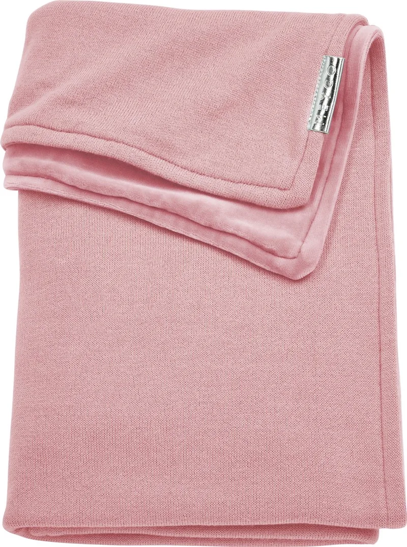 wiegdeken Knit Basic met velvet - 75x100 cm by Meyco in Oudroze – product photo