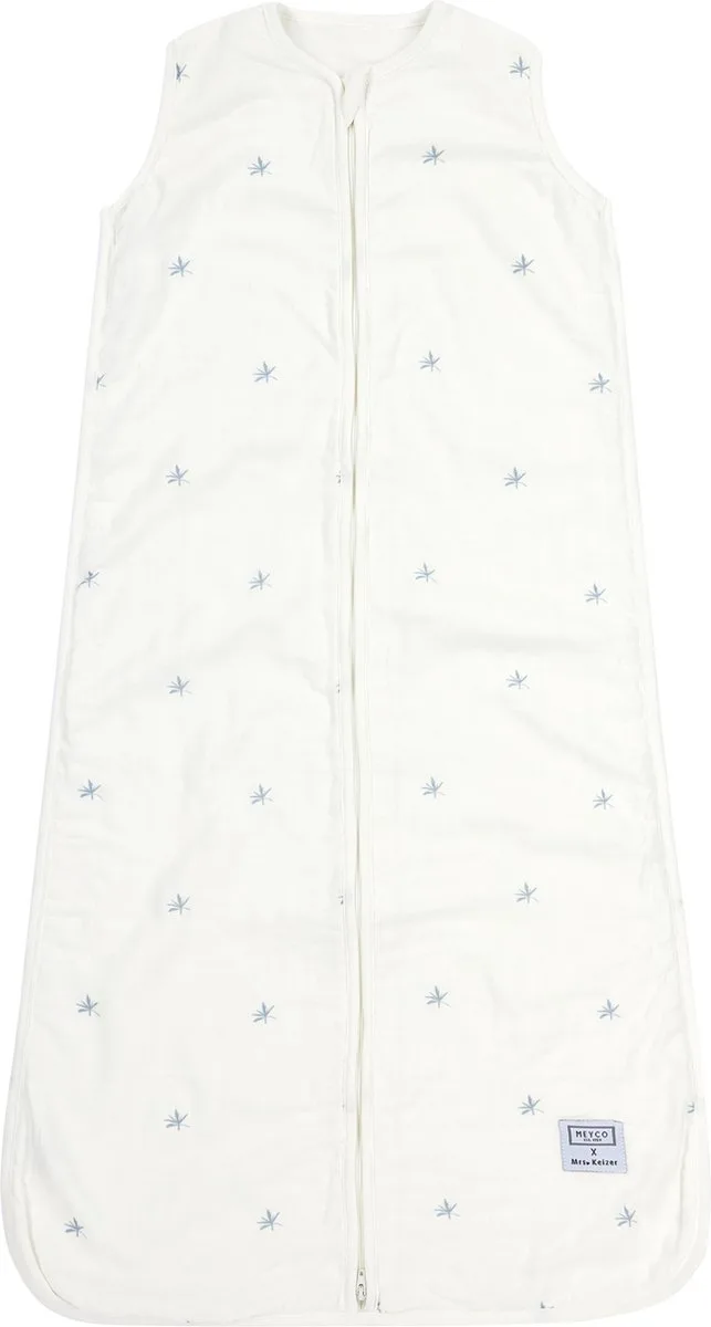 X Mrs.Keizer Ibiza baby slaapzak - bamboe hydrofiel - 110cm van Meyco in Denim – productfoto