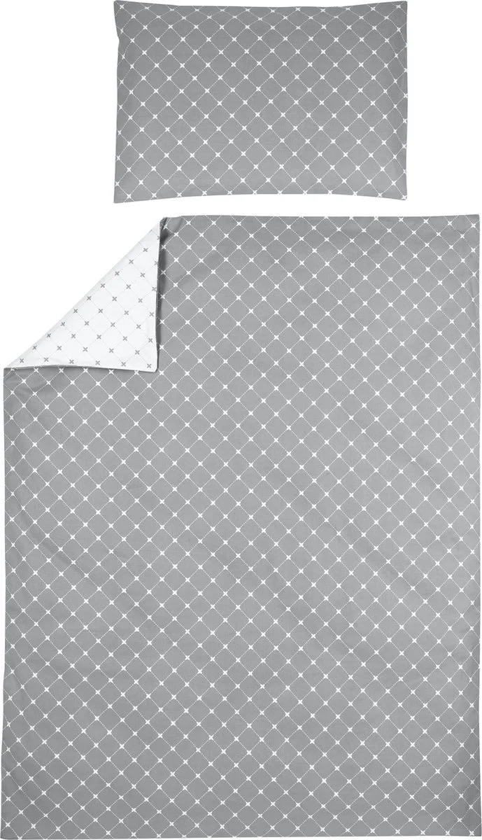 X Mrs.Keizer Louis dekbedovertrek ledikant - grey - 100x135cm by Meyco in Grey – product photo
