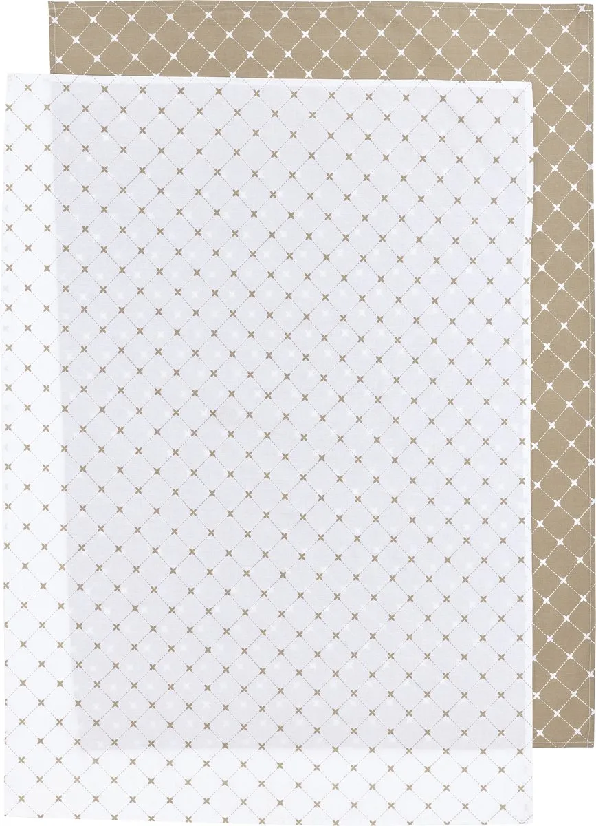 X Mrs.Keizer Louis wieglaken - 2-pack - taupe - 75x100cm fra Meyco i Louis Taupe, Offwhite – produktbillede
