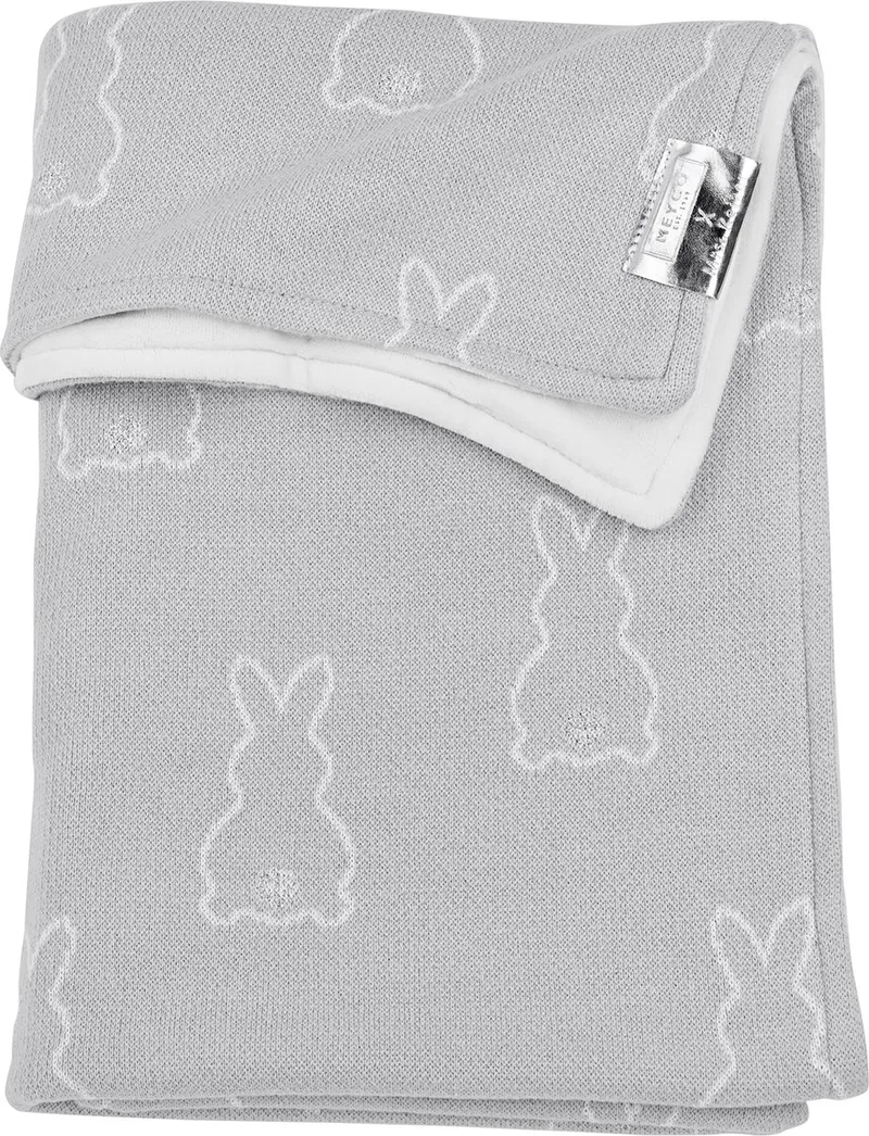 X Mrs.Keizer Rabbit velvet wiegdeken - 75x100cm - 2.0 TOG by Meyco in Silver – product photo