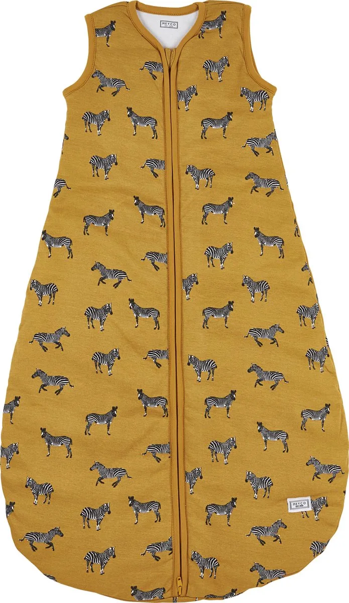 Zebra Animal baby slaapzak rond gevoerd - 86cm - 2.5 TOG van Meyco in Honey gold – productfoto