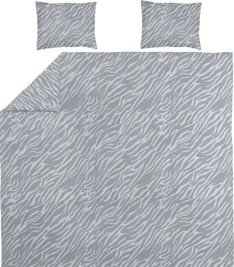 Zebra dekbedovertrek + kussenslopen - 240x200/220 cm de Meyco en Gris – photo produit