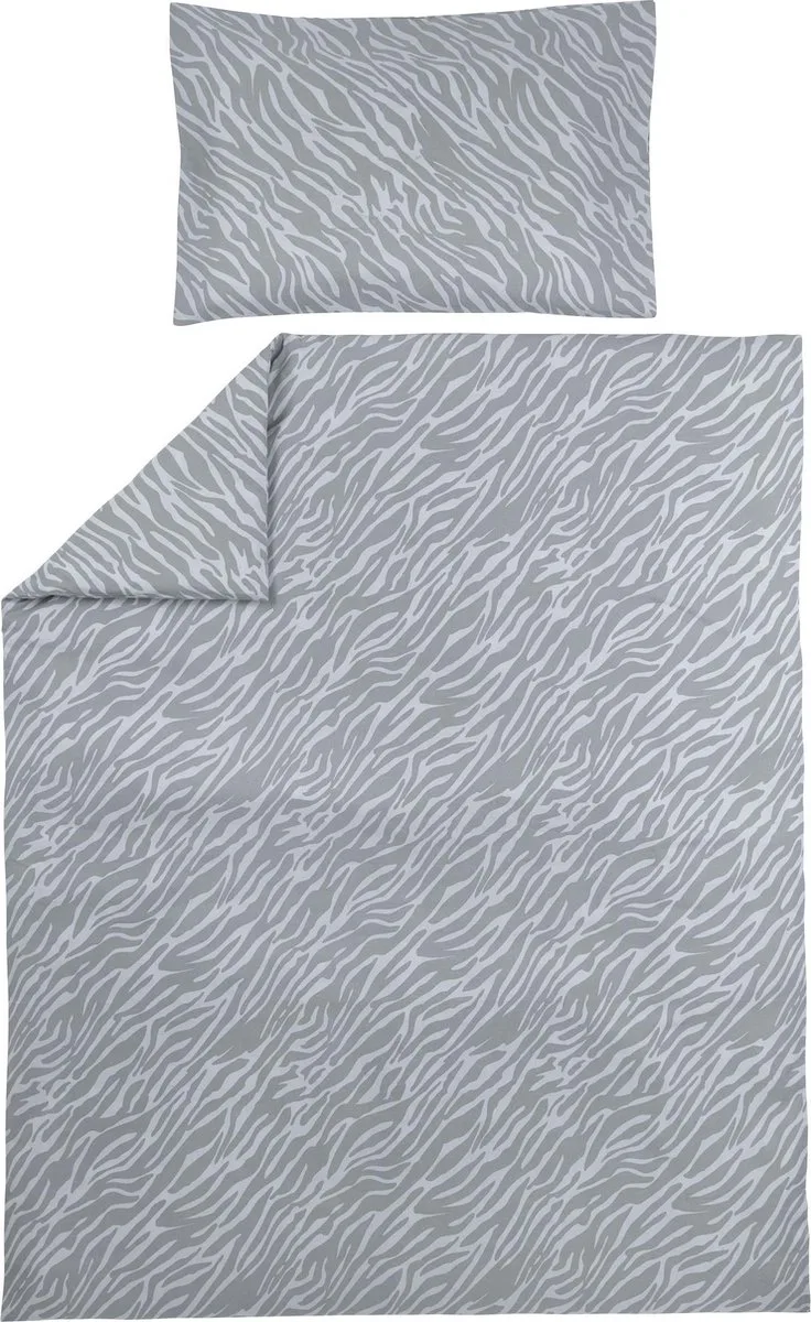 Zebra dekbedovertrek peuter - grey - 120x150cm de Meyco en Gris – photo produit